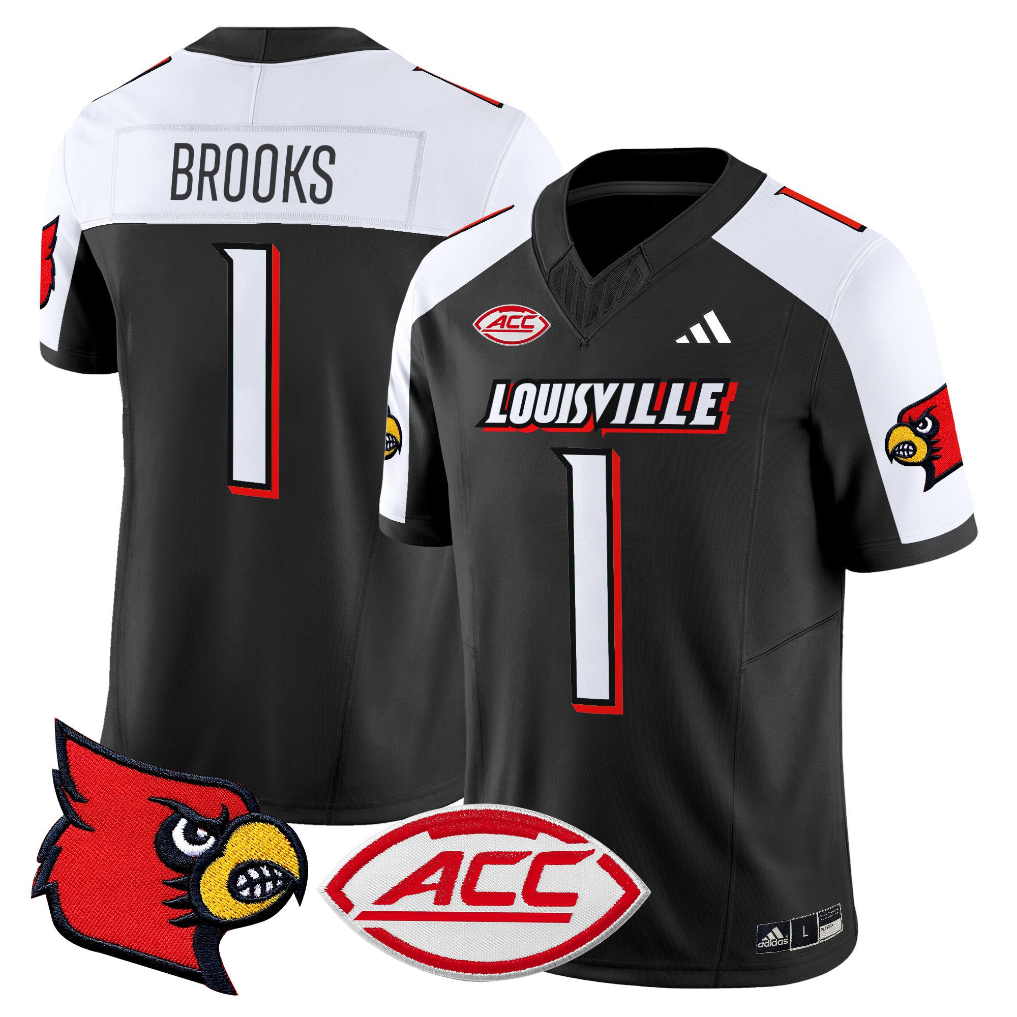 Men Louisville Cardinals #1 Brooks Black 2024 Vapor Limited NCAA Jersey->->NCAA Jersey
